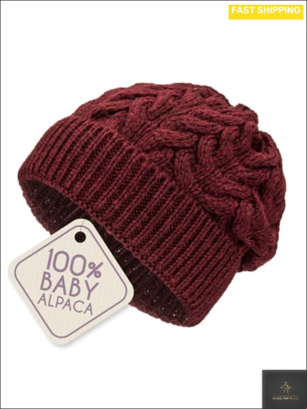 100% Baby Alpaca Wool Beanie Chunky Knit Winter Hat Unisex One Size